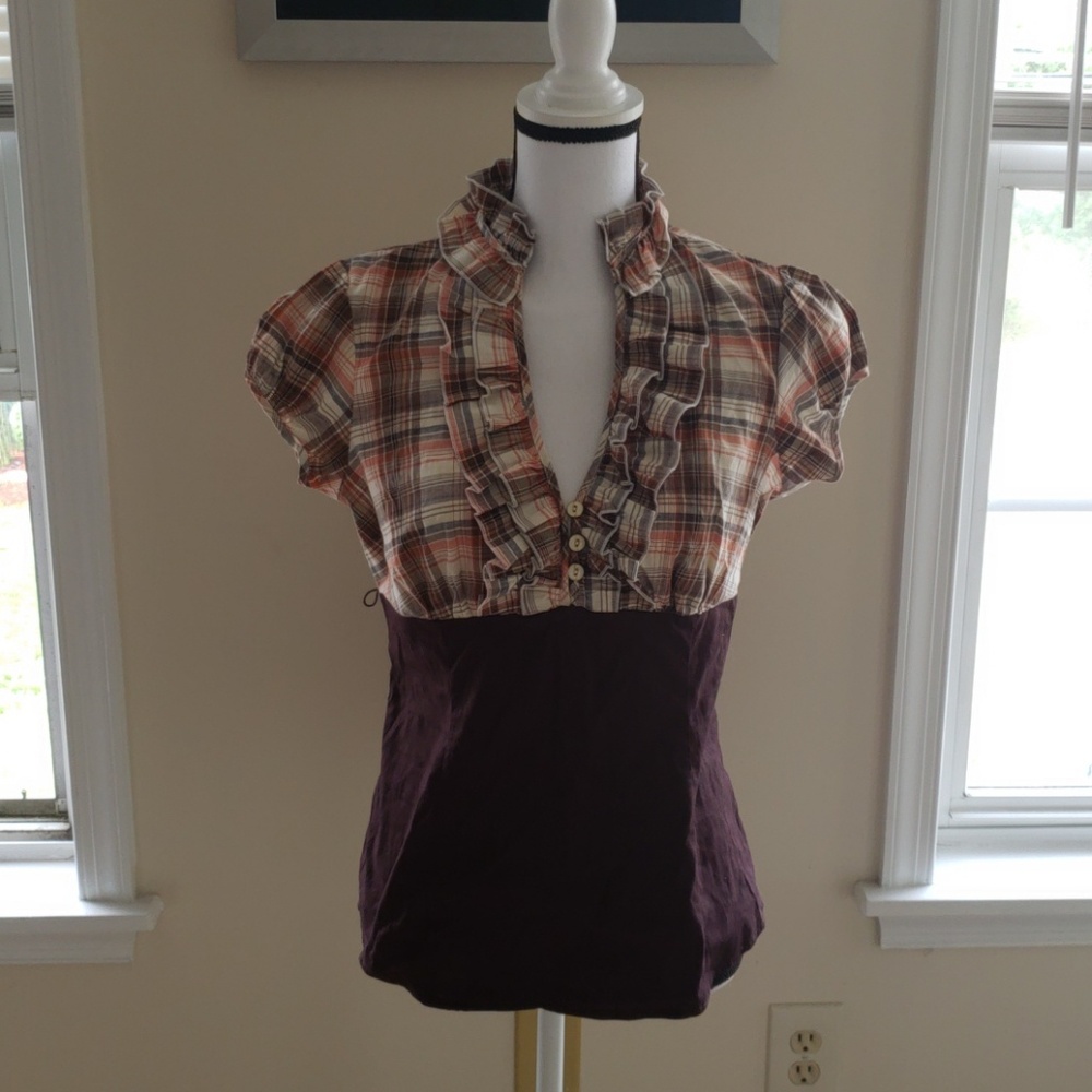 NWT HeartSoul ruffle and plaid top